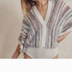 Free People Tinsel Town Bodysuit  V-neck Sweater